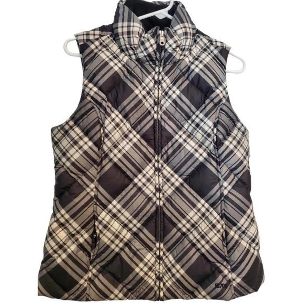 Eddie Bauer Plaid Puffer Vest EB700 Goose Down Womens‎ Size Small